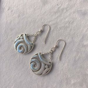 Brighton silver tone dangle French wire earring